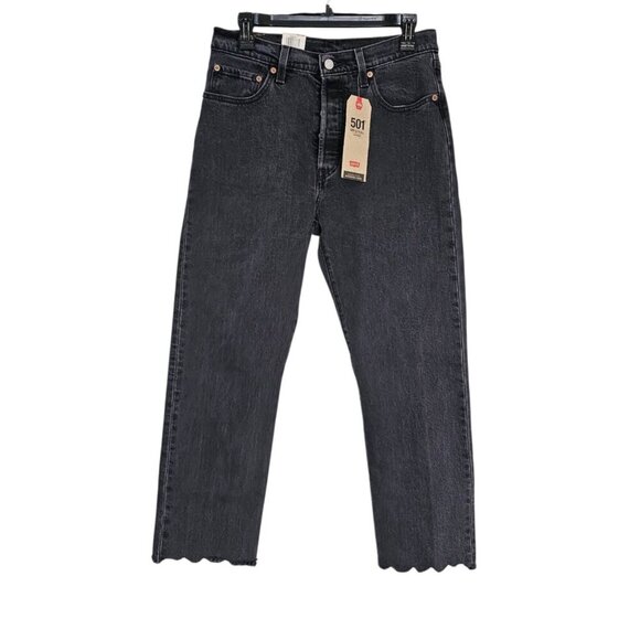 Women's - Levi's 501 High Rise Straight Leg Cropped Jeans, Size 28 x 26 - Picture 2 of 9